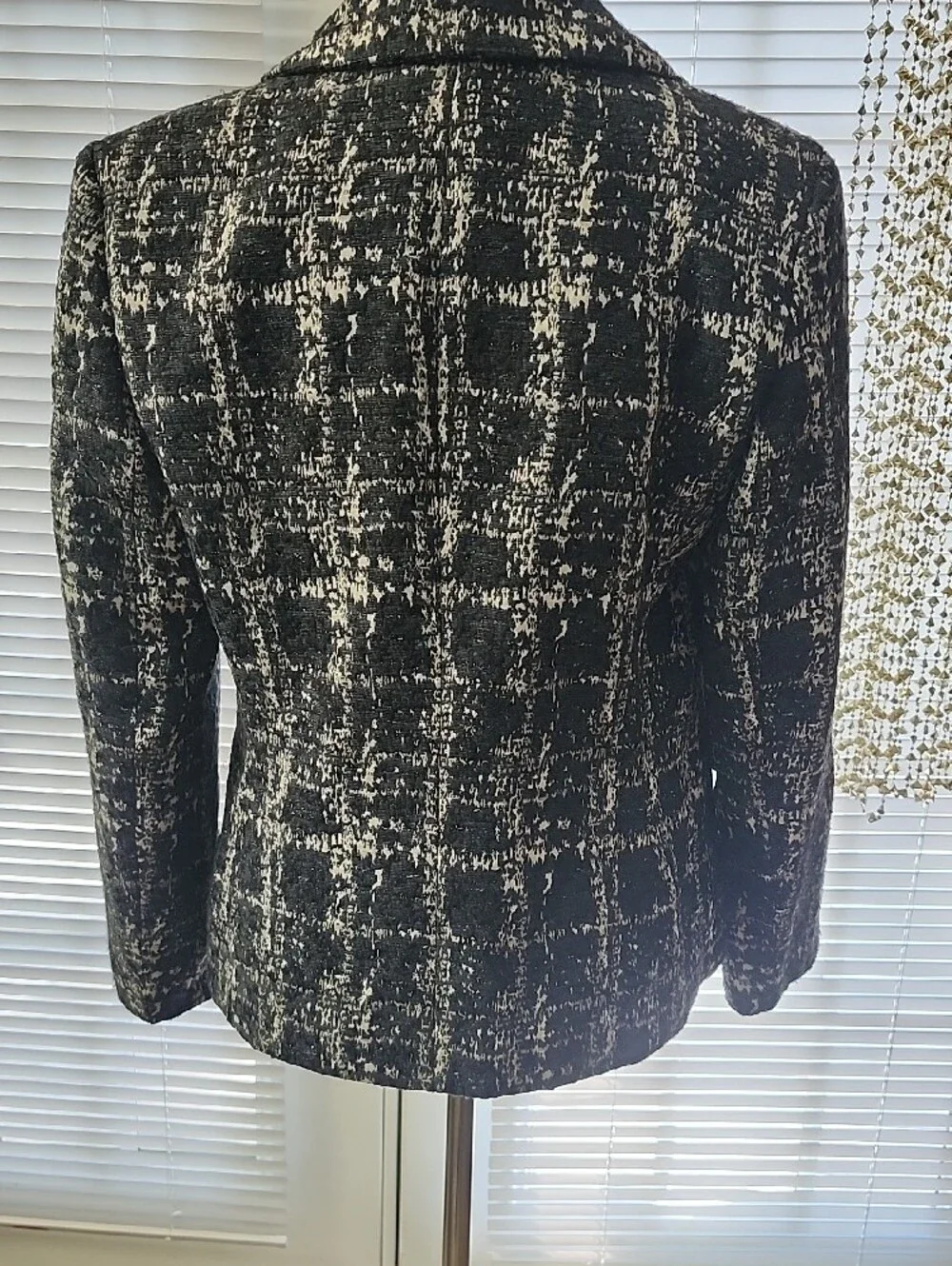Kasper Black and White Tweed Blazer Jacket